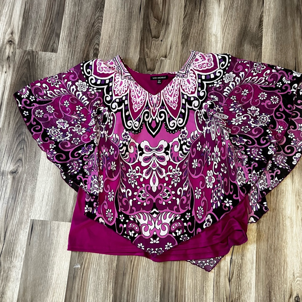 New Purple Flouncy Top Size 3x